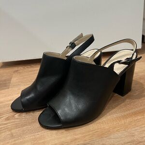 Black peep toe heel